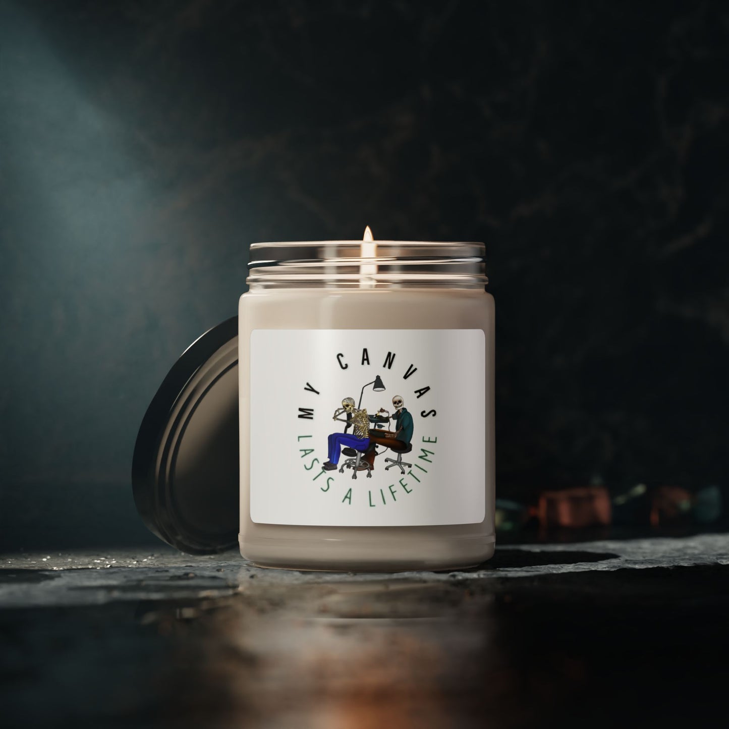 Tattoo Artist Skeleton Scented Soy Candle, 9oz