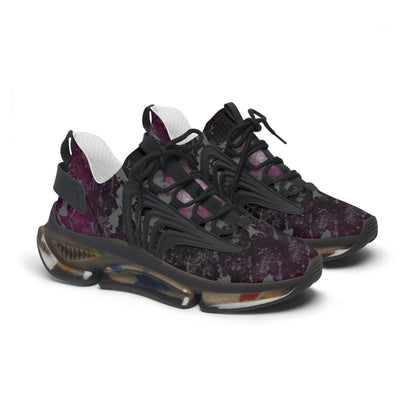 Women's Mesh Sneakers grunge skull in purple