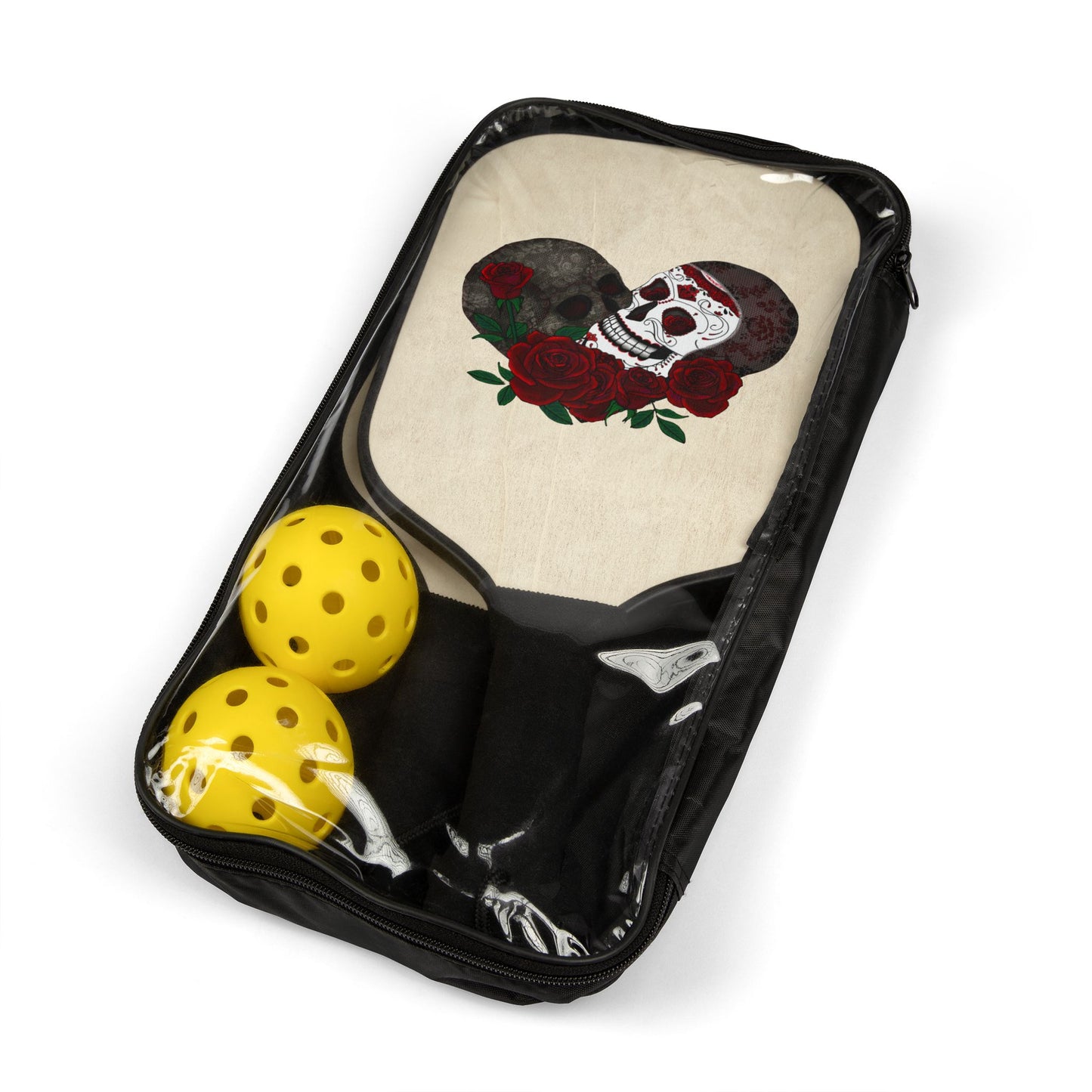 Lace Sugar Skull heart and roses Pickleball Kit