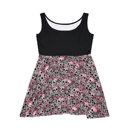 Pink skulls 'Women's Skater Dress (AOP)