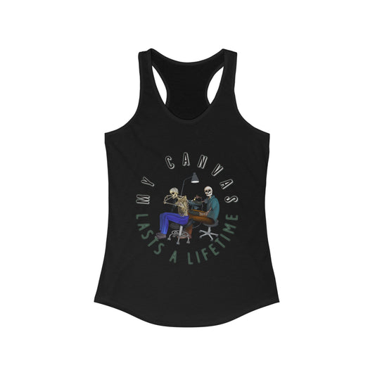 Tattoo Artist Skeletons Women's Ideal Racerback Tank