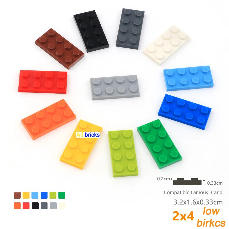 80pcs MOC 3020 Assembles Particles Accessories Components 2x4 Normal Board Bricks Colorful Building Blocks Educational Toy City