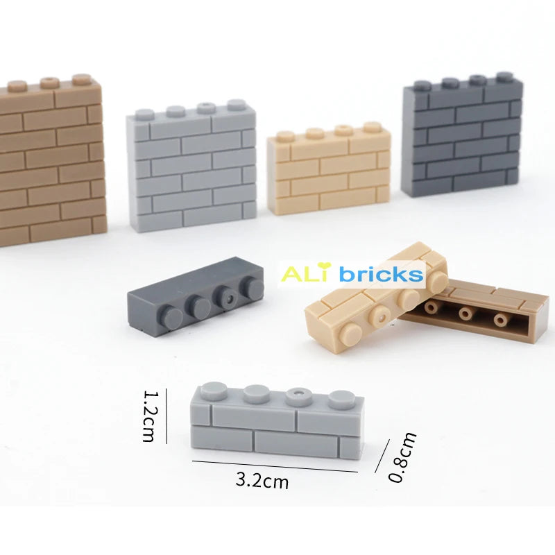 80pcs DIY Building Blocks Thick wall Figures Bricks 1x4 Dots Educational Creative Size Compatible With Brands Toys for Children