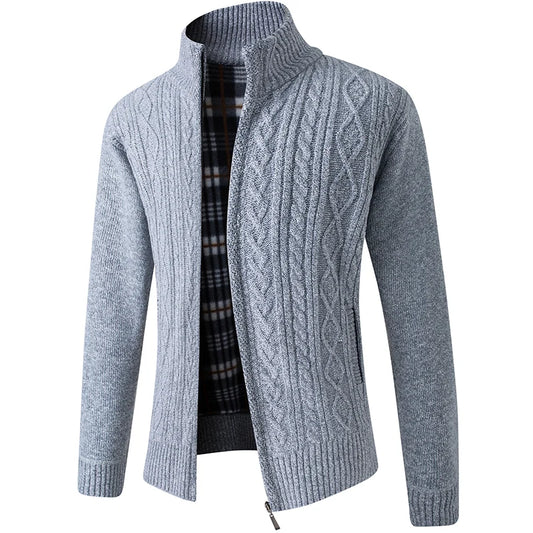 2024 New Men's Sweaters Autumn Winter Warm Zipper Cardigan Sweaters Man Casual Knitwear Sweatercoat male clothe