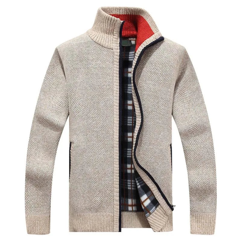 2024 New Men's Sweaters Autumn Winter Warm Zipper Cardigan Sweaters Man Casual Knitwear Sweatercoat male clothe