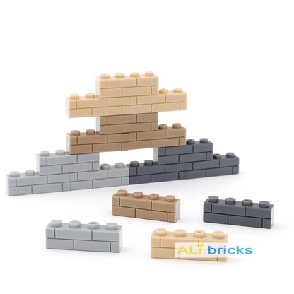 80pcs DIY Building Blocks Thick wall Figures Bricks 1x4 Dots Educational Creative Size Compatible With Brands Toys for Children