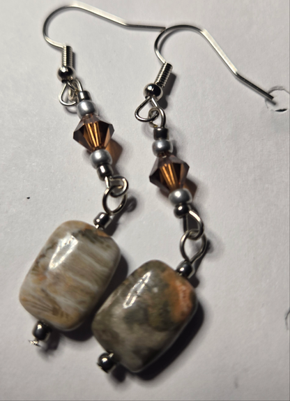 Petoskey stone earrings