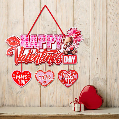 Valentines Day Door Hanger Welcome Sign Love Paper Hanging Pendant Valentines Day Wedding Party Home Decorations Gifts Supplies