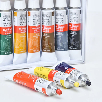 Winsor & Newton 12/18/24 Colors Professional Color Oil Paints 12ml Tube Painting Pigments With Brush And Palette Art Supplies