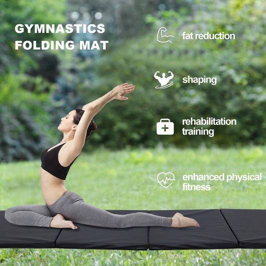 Gymnastics Home Gym Protective Flooring For Yoga Sports Exercise Dropship anti-skidwate 4-Fold Folding Mat With Carrying Handles