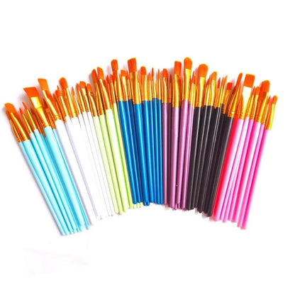 10pc/set Watercolor Paint Brushes High Quality Nylon Painting Brush Short Rod Oil Acrylic Brush Professional Art Supplies