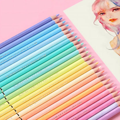 Brutfuner 12/24Colors Set Makaron Color Pencils Sketching Wood Colored Pencils Painting For Student Artist Drawing Art Supplies