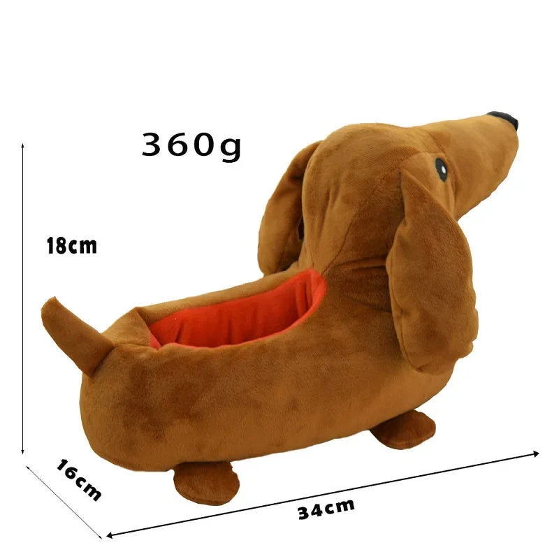 Dachshund plush slippers inside 29cm  stuffed Home Thick Sole Cotton Slippers Cute Warm Slippers Pet Mom Gift