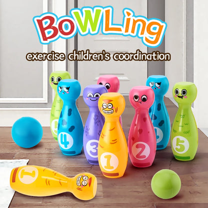 Bowling Ball Toy For Kids Indoor And Outdoor Recreational Sports Toys Box Packaging 10 Bottles And 2 Balls Christmas Gifts