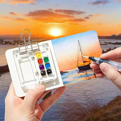 Empty 8/15 Grid Acrylic Mini Watercolor Palette Portable Paint Box Travel Painting Watercolor Packaging Paint Tray Art Supplies