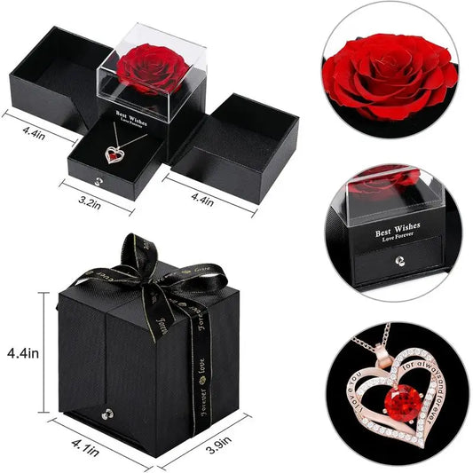  Necklace - Luxurious Rose Gift Box, Perfect for Valentine's Day, Mother's Day, Anniversary, Birthday, and Any Special Occasion 