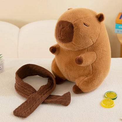 Scarf Capybara Plush Doll Cute Capibara Anime Fluffty Toy Kawaii Plush Birthday Doll Gift For Girl Friend Soft Stuffed Animals