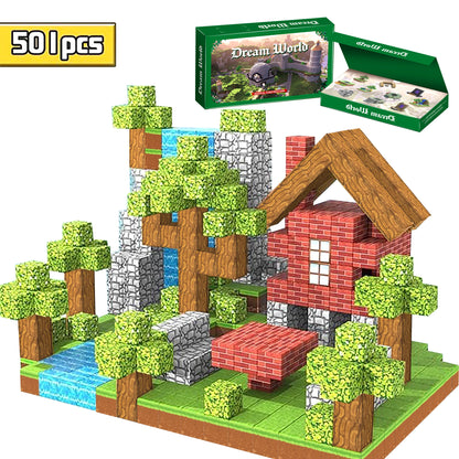 501pcs Magnetic Building Blocks Magnet Set Toys Stem Montessori Stacking Cubes Construction Set Christmas Gift