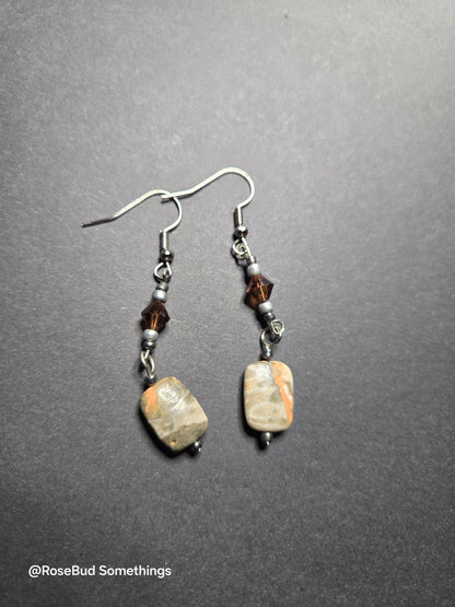 Petoskey stone earrings